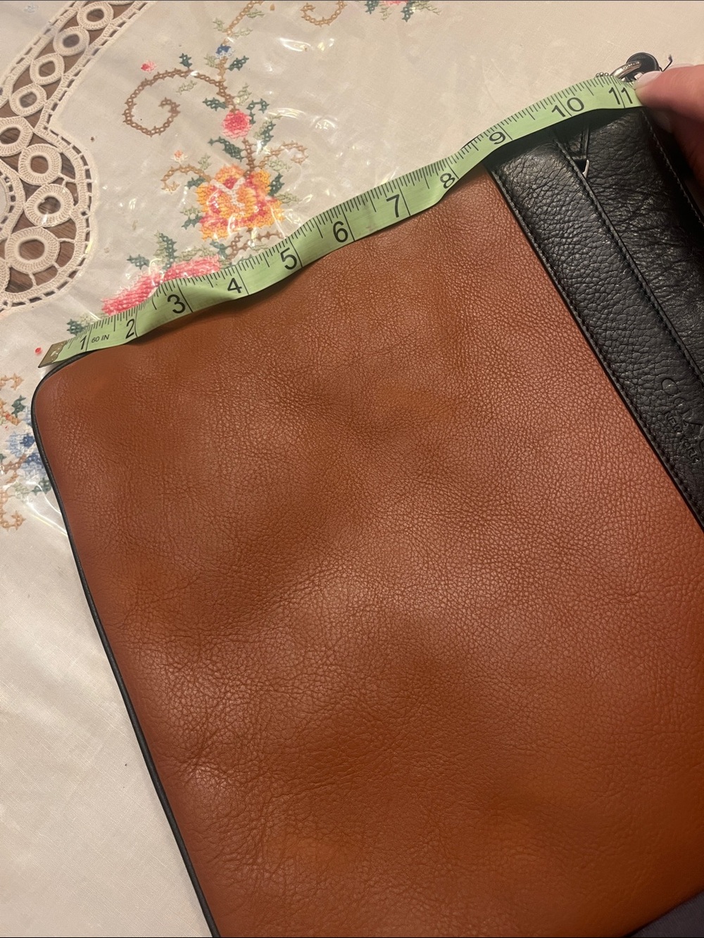 Coach Two-Tone Black and Brown Leather Shoulder Bag - Picture 14 of 16